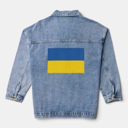 Vlag van Button Oekraïne Denim Jacket (Achterkant)