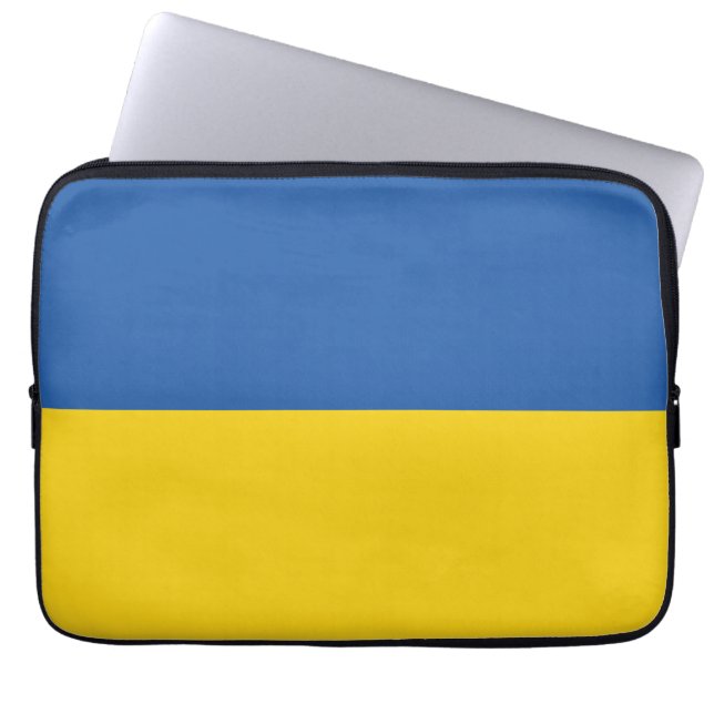 Vlag van Button Oekraïne Laptop Sleeve (Voorkant)
