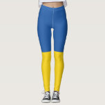 Vlag van Button Oekraïne Leggings<br><div class="desc">De vlag van Oekraïne is een spandoek van twee even grote horizontale banden van blauw en geel. Bovenaan staat de hemel en de geel staat voor tarwe. De nationale vlag van Oekraïne</div>