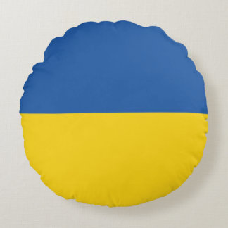 Vlag van Button Oekraïne Rond Kussen