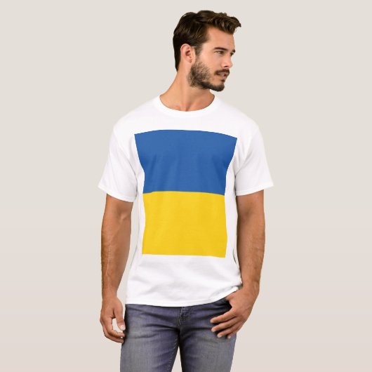 Vlag van Button Oekraïne T-shirt (Voorkant volledig)