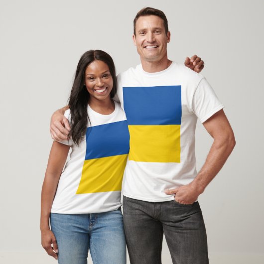 Vlag van Button Oekraïne T-shirt (Unisex)