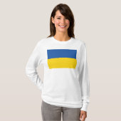 Vlag van Button Oekraïne T-shirt (Voorkant volledig)