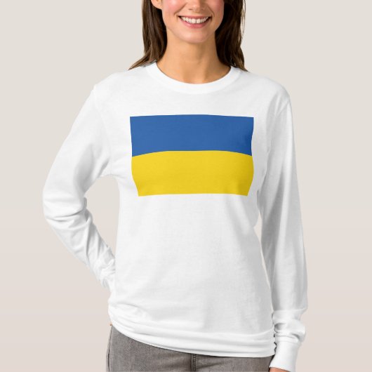 Vlag van Button Oekraïne T-shirt (Voorkant)