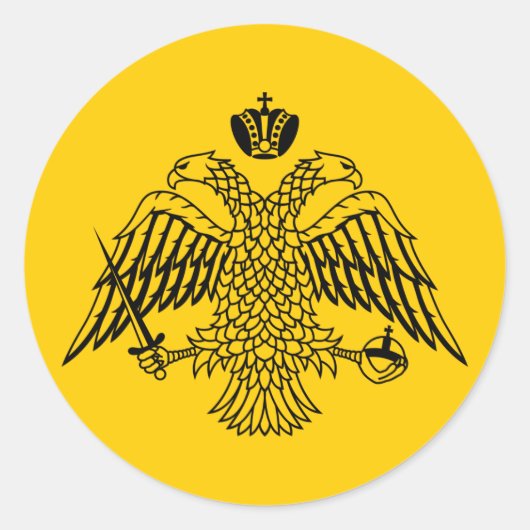Vlag van Byzantijns Ronde Sticker (Voorkant)