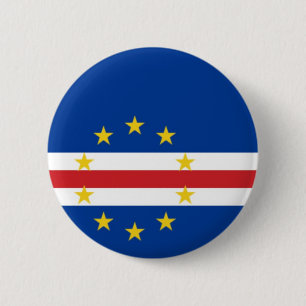 Vlag van Cabo (Kaapverdië) op pincode/Button-badge Ronde Button 5,7 Cm