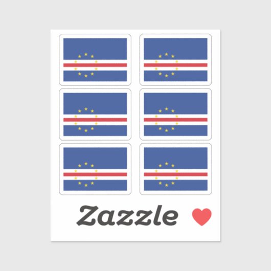 Vlag van Cabo Verde Collectie pack van 6 Sticker (Vel)