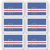 Vlag van Cabo Verde Collectie pack van 6 Sticker (Voorkant)