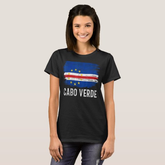 vlag van Cabo Verde voor Cabo Verdean T-shirt (Voorkant volledig)