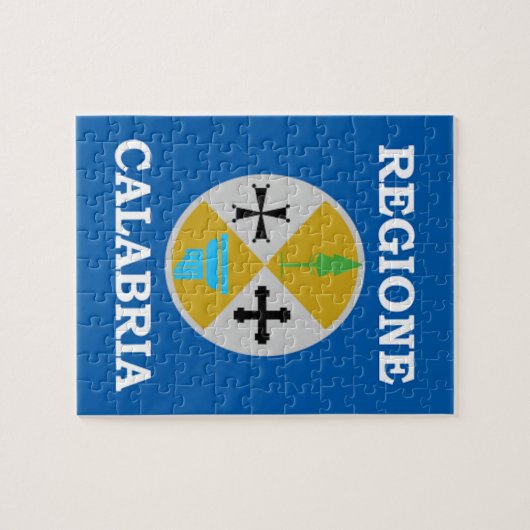 Vlag van Calabrië (Italië) Legpuzzel (Horizontaal)