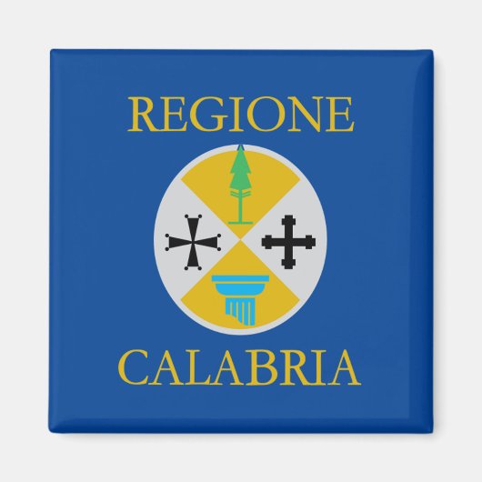 Vlag van Calabrië (Italië) Magneet (Voorkant)