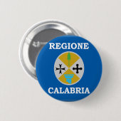 Vlag van Calabrië (Italië) Ronde Button 5,7 Cm (Voorkant /achterkant)
