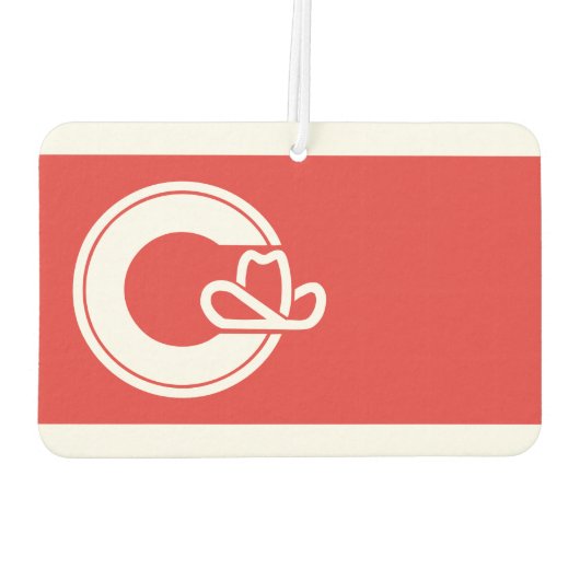 Vlag van Calgary, Alberta Bottle Opener Luchtverfrisser (Achterkant)