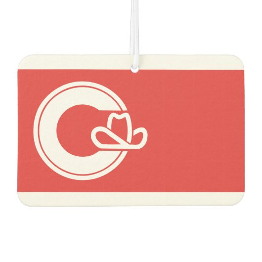 Vlag van Calgary, Alberta Bottle Opener Luchtverfrisser (Voorkant)