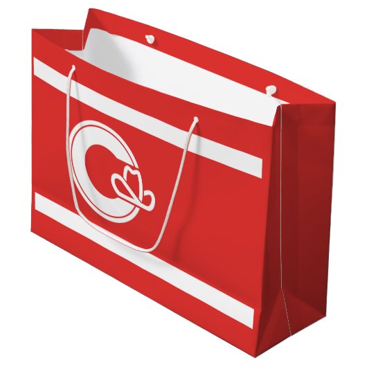Vlag van Calgary, Alberta Large Gift Bag Groot Cadeauzakje (Voorkant Gekanteld)