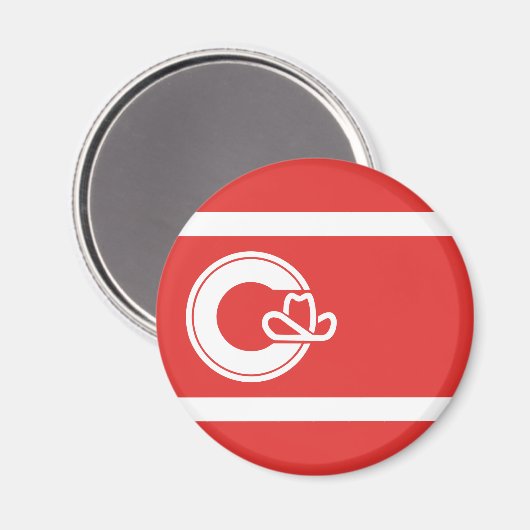 Vlag van Calgary, Alberta Magnet (Voorkant / Achterkant)