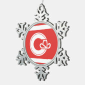 Vlag van Calgary, Alberta Tin Sneeuwvlok Ornament (Rechts)