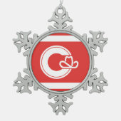 Vlag van Calgary, Alberta Tin Sneeuwvlok Ornament (Voorkant)