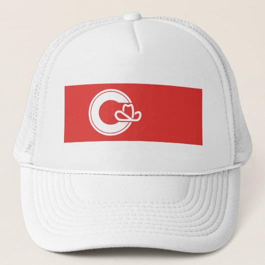 Vlag van Calgary, Alberta Trucker Hat Pet (Voorkant)