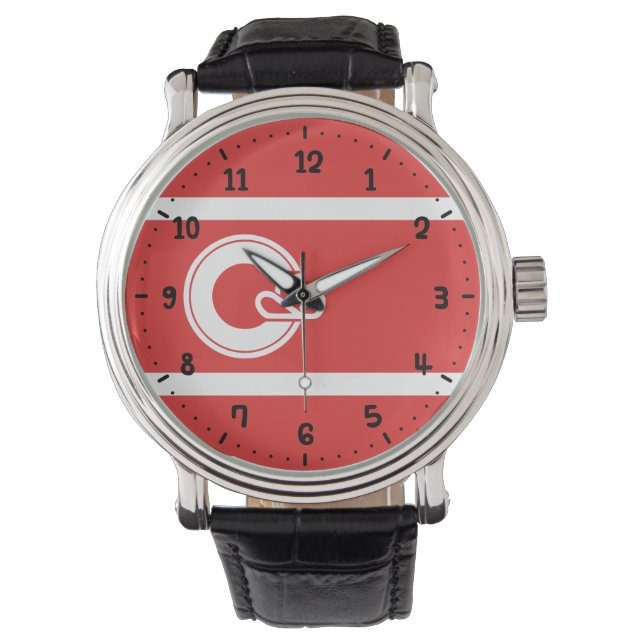 Vlag van Calgary, Alberta Watch Horloge (Voorkant)