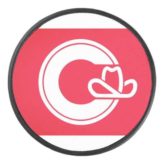 Vlag van Calgary, CANADA Hockey Puck (Voorkant)