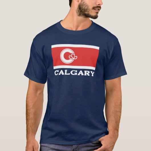 Vlag van Calgary, CANADA T-shirt (Voorkant)