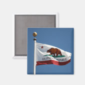 Vlag van Californië Blauwe lucht Foto Magneet (Voorkant / Achterkant)