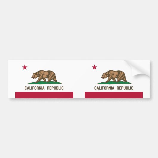 vlag van Californië Bumpersticker (Voorkant)