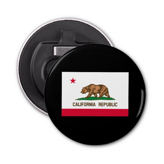 Vlag van Californië Button Flesopener (Voorkant)