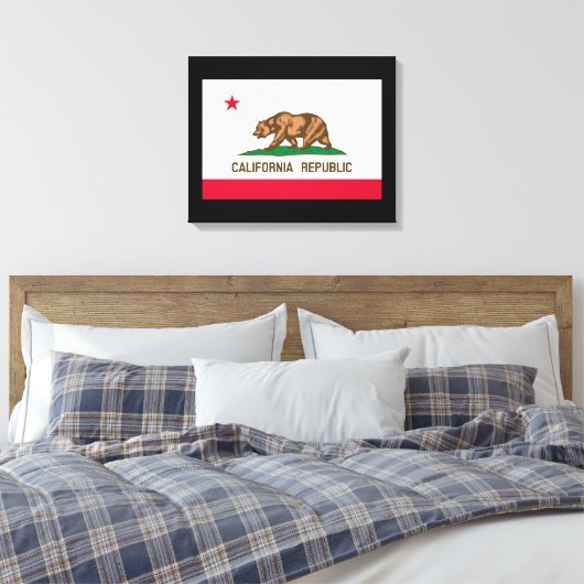 Vlag van Californië Canvas Afdruk (Insitu (Slaapkamer))