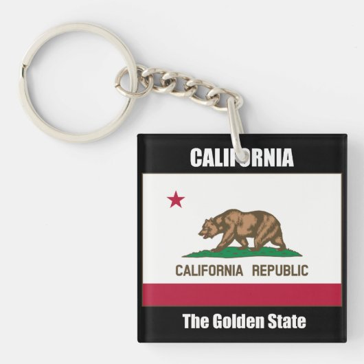 Vlag van Californië, de Gouden Staat Sleutelhanger (voorkant)