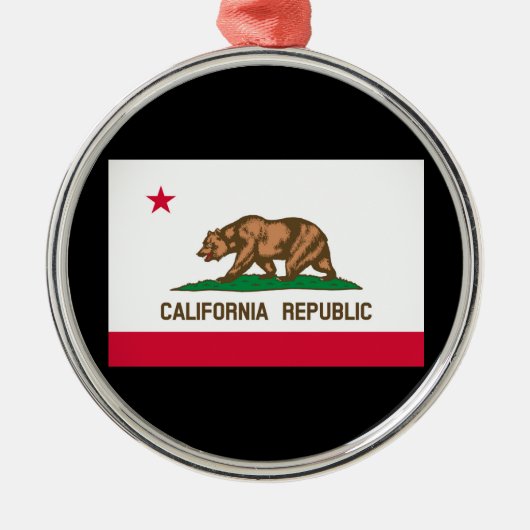 Vlag van Californië Metalen Ornament (Voorkant)