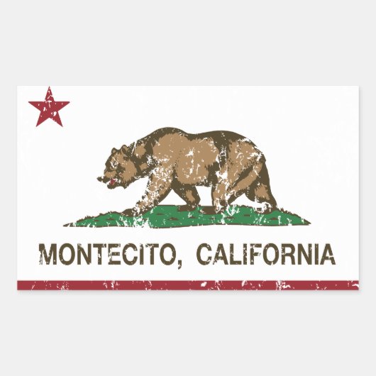 Vlag van Californië Montecito Rechthoekige Sticker (Voorkant)