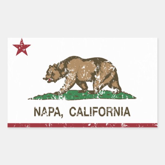 Vlag van Californië Napa Rechthoekige Sticker (Voorkant)