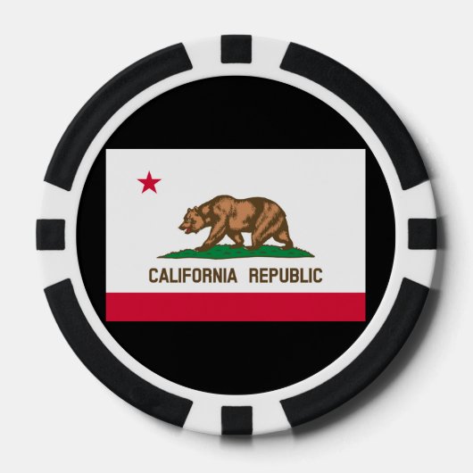 Vlag van Californië Poker Chips (Voorkant)