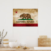 vlag van Californië Poster (Keuken)