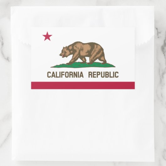 vlag van Californië Rechthoekige Sticker (Tas)