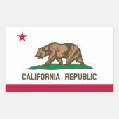 vlag van Californië Rechthoekige Sticker (Voorkant)