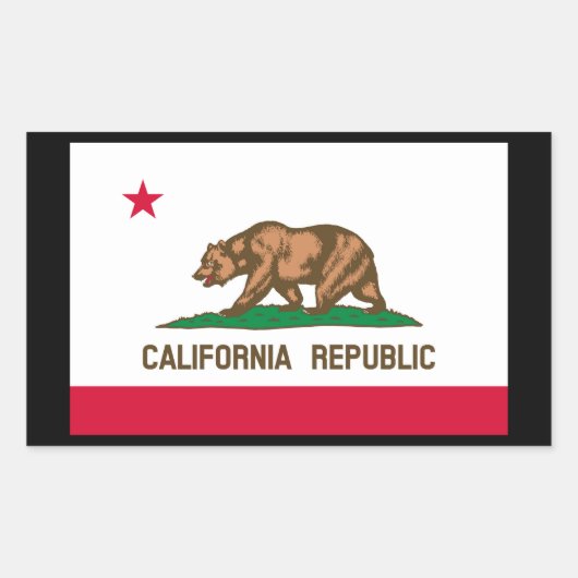 Vlag van Californië Rechthoekige Sticker (Voorkant)