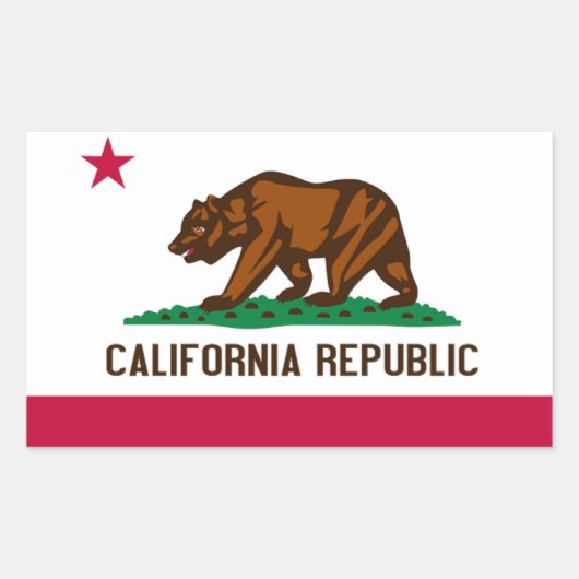 Vlag van Californië Rechthoekige Sticker (Voorkant)