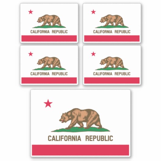 Vlag van Californië Sticker (Voorkant)