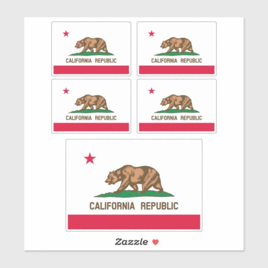 Vlag van Californië Sticker (Vel)