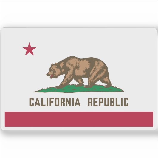Vlag van Californië Sticker (Voorkant)