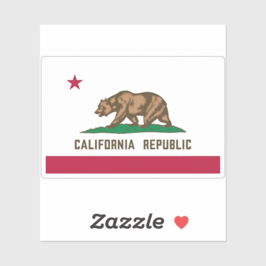 Vlag van Californië Sticker (Vel)