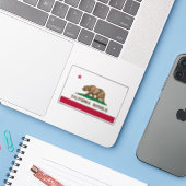Vlag van Californië Sticker (Laptop met iPhone)