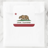 Vlag van Californië Ukiah Vierkante Sticker (Tas)