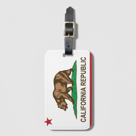 Vlag van Californië, Verenigde Staten Bagagelabel (Voorkant (verticaal))