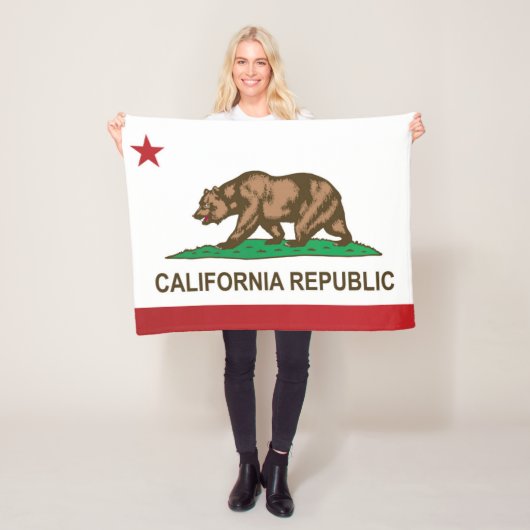 Vlag van Californië, Verenigde Staten Fleece Deken (In situ)