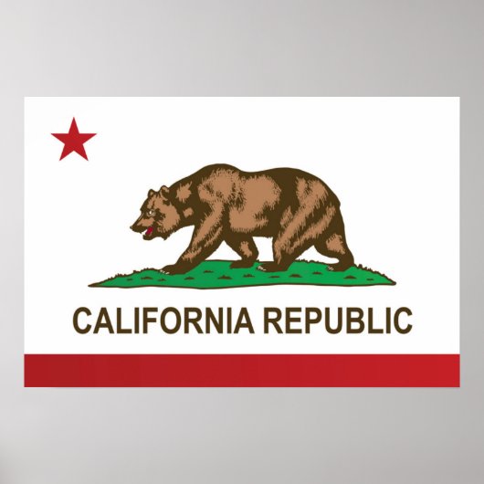 Vlag van Californië, Verenigde Staten Poster (Voorkant)