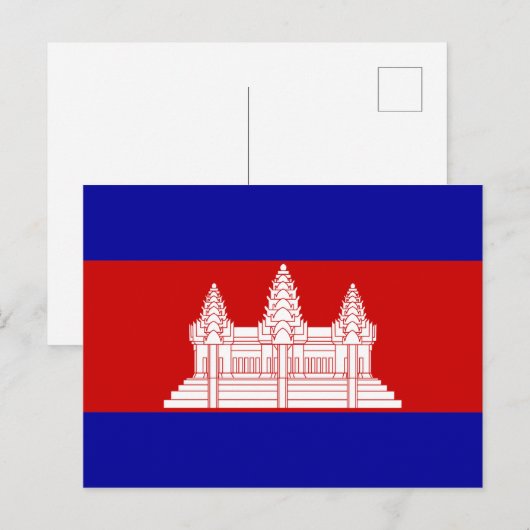 Vlag van Cambodja Briefkaart (Voorkant / Achterkant)